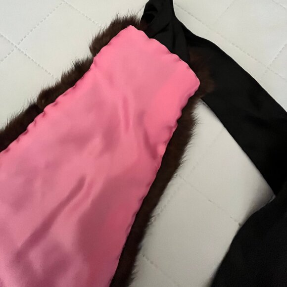 Mink Fur Collar - Brown and Black Colour - Authentic - Picture 10 of 17